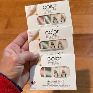 Color Street Festive Nail Polish Strips - Red, Green, Cream